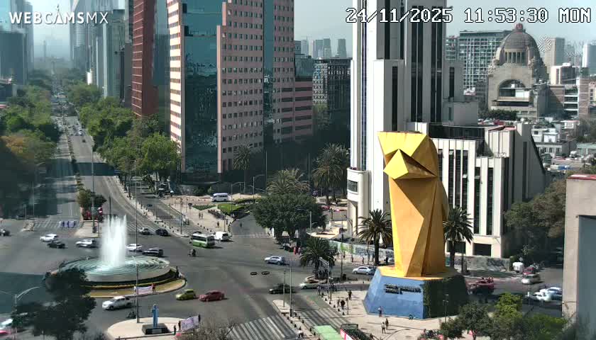 Ciudad de Mexico ,Avenida Paseo de la Reforma Avenue & Torre Caballito (Little Horse Tower) Live Cam -  Cuauhtemoc, Ciudad de Mexico, Mexico