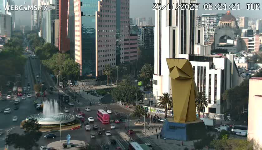 Ciudad de Mexico ,Avenida Paseo de la Reforma Avenue & Torre Caballito (Little Horse Tower) Live Cam -  Cuauhtemoc, Ciudad de Mexico, Mexico