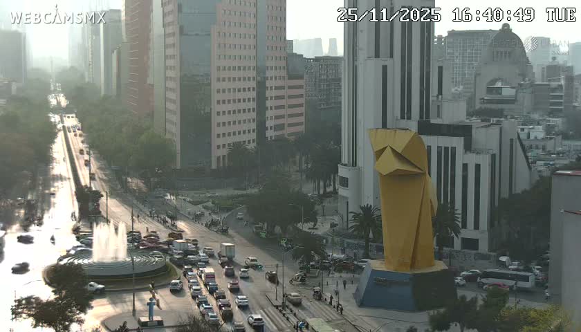 Ciudad de Mexico ,Avenida Paseo de la Reforma Avenue & Torre Caballito (Little Horse Tower) Live Cam -  Cuauhtemoc, Ciudad de Mexico, Mexico