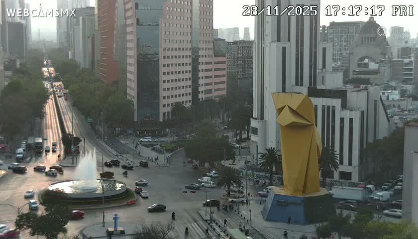 Ciudad de Mexico ,Avenida Paseo de la Reforma Avenue & Torre Caballito (Little Horse Tower) Live Cam -  Cuauhtemoc, Ciudad de Mexico, Mexico