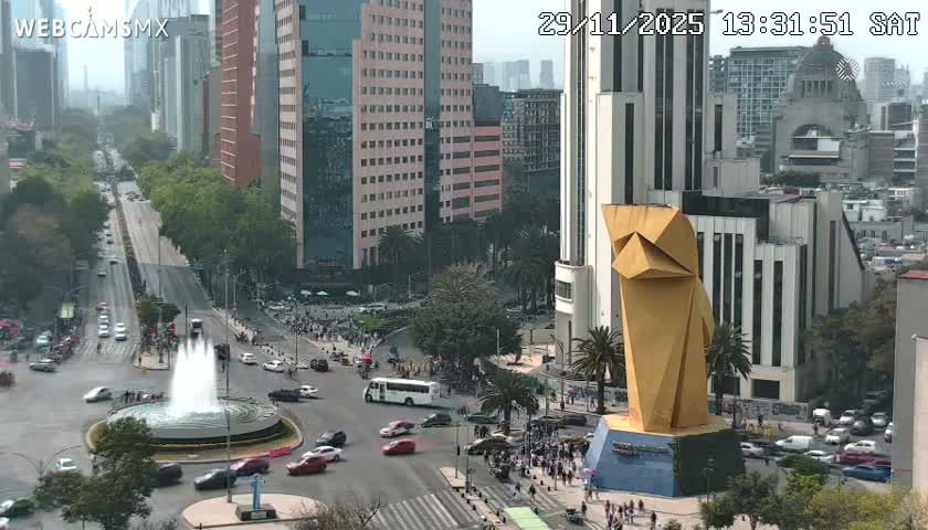Ciudad de Mexico ,Avenida Paseo de la Reforma Avenue & Torre Caballito (Little Horse Tower) Live Cam -  Cuauhtemoc, Ciudad de Mexico, Mexico