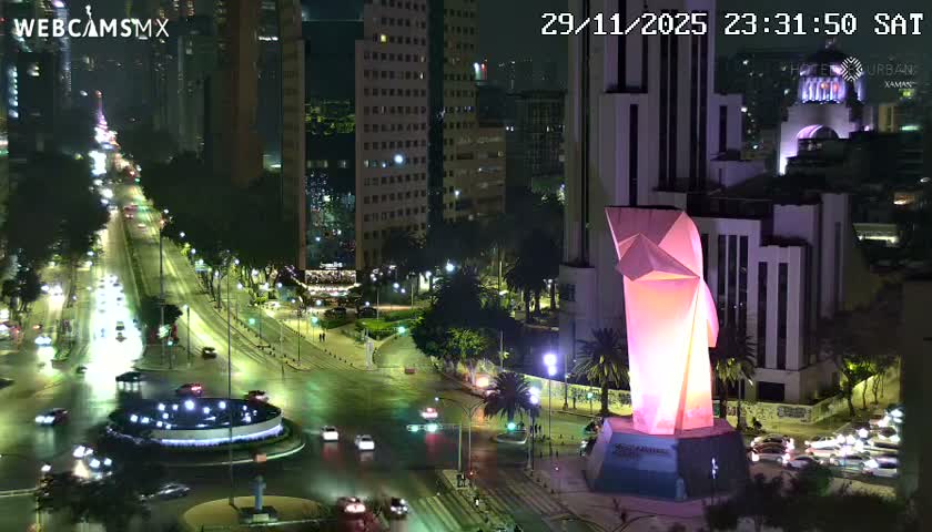Ciudad de Mexico ,Avenida Paseo de la Reforma Avenue & Torre Caballito (Little Horse Tower) Live Cam -  Cuauhtemoc, Ciudad de Mexico, Mexico