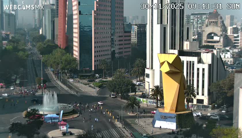 Ciudad de Mexico ,Avenida Paseo de la Reforma Avenue & Torre Caballito (Little Horse Tower) Live Cam -  Cuauhtemoc, Ciudad de Mexico, Mexico