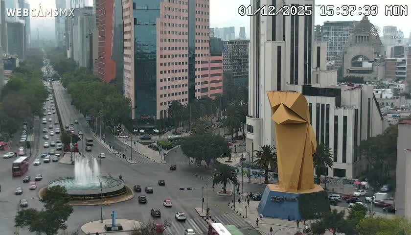 Ciudad de Mexico ,Avenida Paseo de la Reforma Avenue & Torre Caballito (Little Horse Tower) Live Cam -  Cuauhtemoc, Ciudad de Mexico, Mexico
