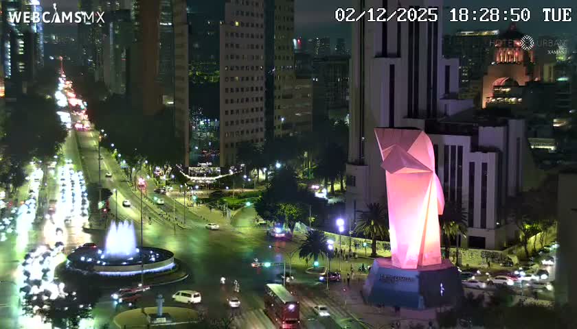 Ciudad de Mexico ,Avenida Paseo de la Reforma Avenue & Torre Caballito (Little Horse Tower) Live Cam -  Cuauhtemoc, Ciudad de Mexico, Mexico