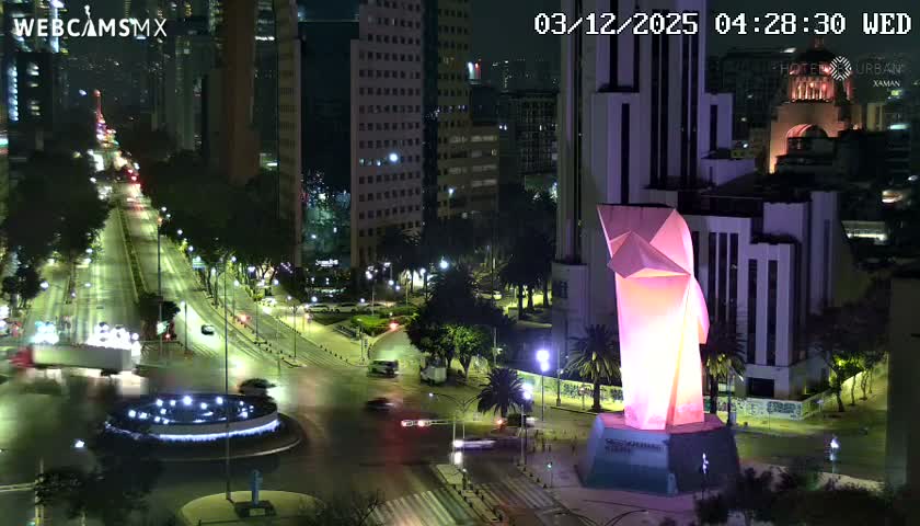 Ciudad de Mexico ,Avenida Paseo de la Reforma Avenue & Torre Caballito (Little Horse Tower) Live Cam -  Cuauhtemoc, Ciudad de Mexico, Mexico
