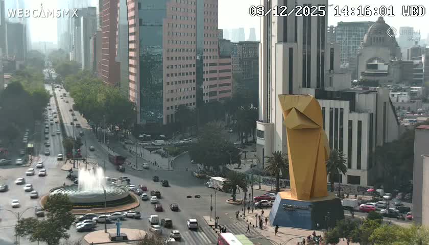 Ciudad de Mexico ,Avenida Paseo de la Reforma Avenue & Torre Caballito (Little Horse Tower) Live Cam -  Cuauhtemoc, Ciudad de Mexico, Mexico