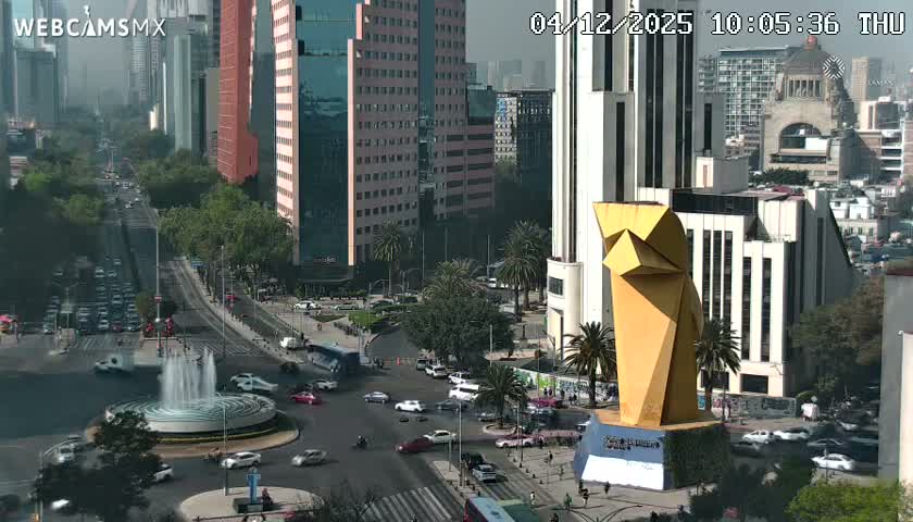 Ciudad de Mexico ,Avenida Paseo de la Reforma Avenue & Torre Caballito (Little Horse Tower) Live Cam -  Cuauhtemoc, Ciudad de Mexico, Mexico