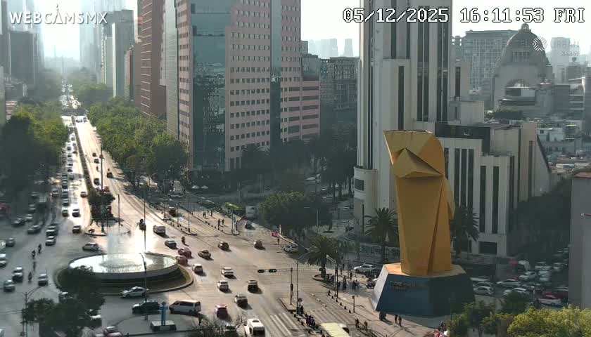 Ciudad de Mexico ,Avenida Paseo de la Reforma Avenue & Torre Caballito (Little Horse Tower) Live Cam -  Cuauhtemoc, Ciudad de Mexico, Mexico