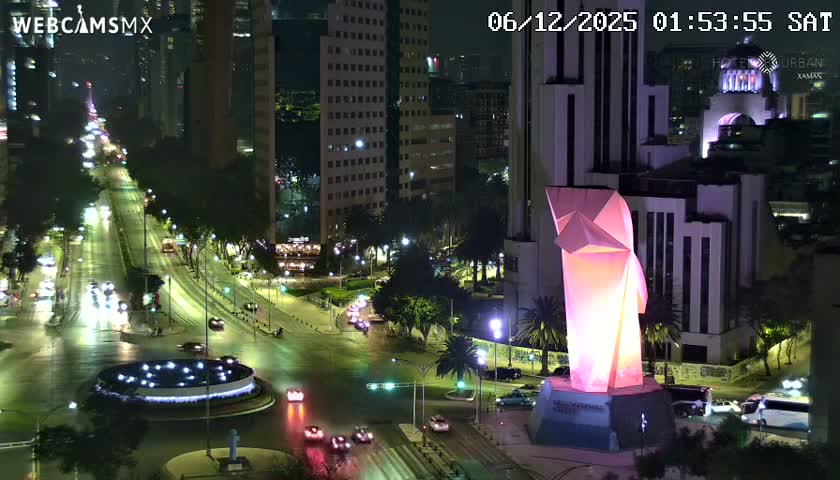 Ciudad de Mexico ,Avenida Paseo de la Reforma Avenue & Torre Caballito (Little Horse Tower) Live Cam -  Cuauhtemoc, Ciudad de Mexico, Mexico