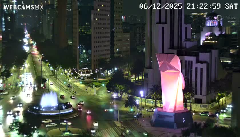 Ciudad de Mexico ,Avenida Paseo de la Reforma Avenue & Torre Caballito (Little Horse Tower) Live Cam -  Cuauhtemoc, Ciudad de Mexico, Mexico