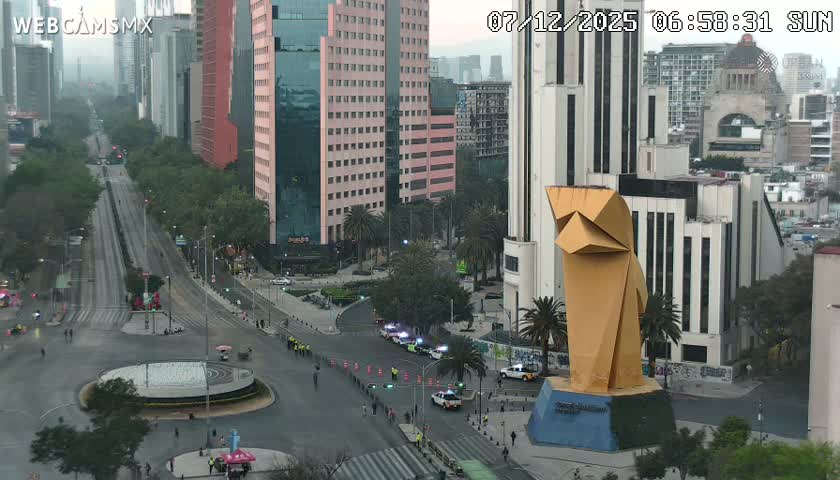 Ciudad de Mexico ,Avenida Paseo de la Reforma Avenue & Torre Caballito (Little Horse Tower) Live Cam -  Cuauhtemoc, Ciudad de Mexico, Mexico