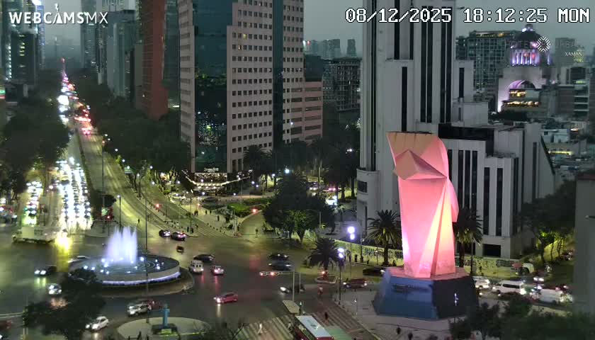 Ciudad de Mexico ,Avenida Paseo de la Reforma Avenue & Torre Caballito (Little Horse Tower) Live Cam -  Cuauhtemoc, Ciudad de Mexico, Mexico