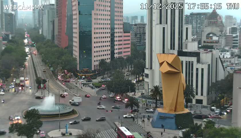 Ciudad de Mexico ,Avenida Paseo de la Reforma Avenue & Torre Caballito (Little Horse Tower) Live Cam -  Cuauhtemoc, Ciudad de Mexico, Mexico