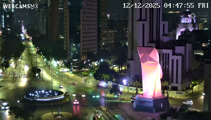 Ciudad de Mexico ,Avenida Paseo de la Reforma Avenue & Torre Caballito (Little Horse Tower) Live Cam -  Cuauhtemoc, Ciudad de Mexico, Mexico
