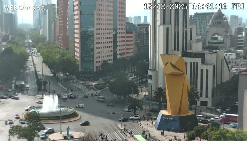 Ciudad de Mexico ,Avenida Paseo de la Reforma Avenue & Torre Caballito (Little Horse Tower) Live Cam -  Cuauhtemoc, Ciudad de Mexico, Mexico