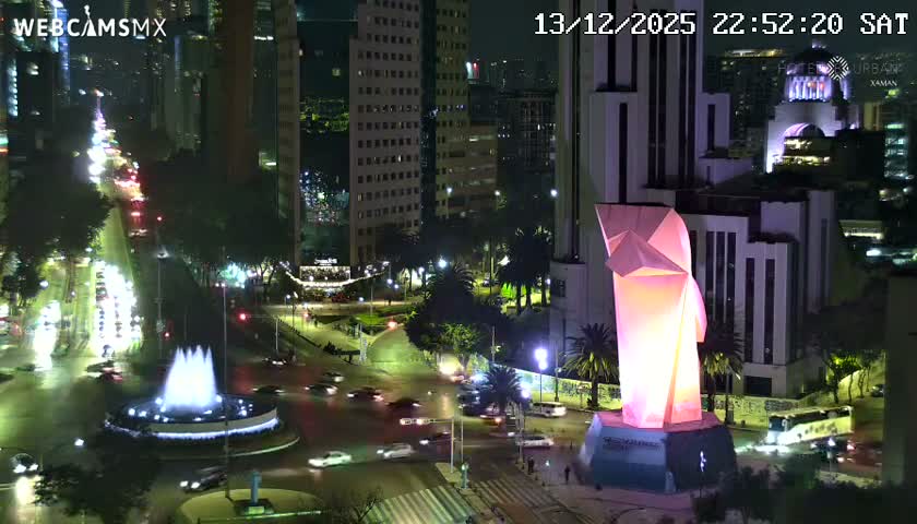 Ciudad de Mexico ,Avenida Paseo de la Reforma Avenue & Torre Caballito (Little Horse Tower) Live Cam -  Cuauhtemoc, Ciudad de Mexico, Mexico