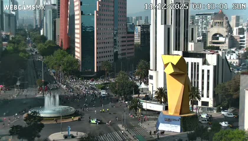 Ciudad de Mexico ,Avenida Paseo de la Reforma Avenue & Torre Caballito (Little Horse Tower) Live Cam -  Cuauhtemoc, Ciudad de Mexico, Mexico