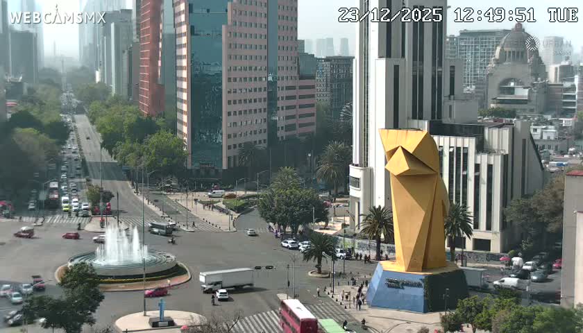 Ciudad de Mexico ,Avenida Paseo de la Reforma Avenue & Torre Caballito (Little Horse Tower) Live Cam -  Cuauhtemoc, Ciudad de Mexico, Mexico