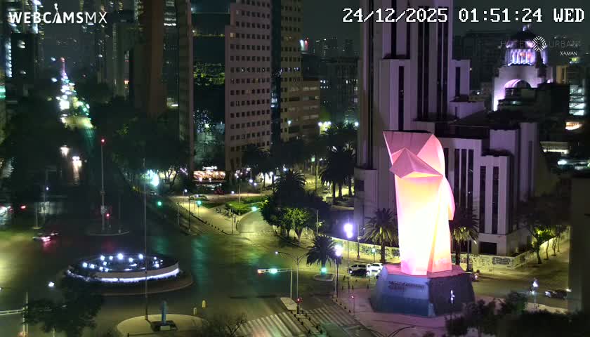 Ciudad de Mexico ,Avenida Paseo de la Reforma Avenue & Torre Caballito (Little Horse Tower) Live Cam -  Cuauhtemoc, Ciudad de Mexico, Mexico