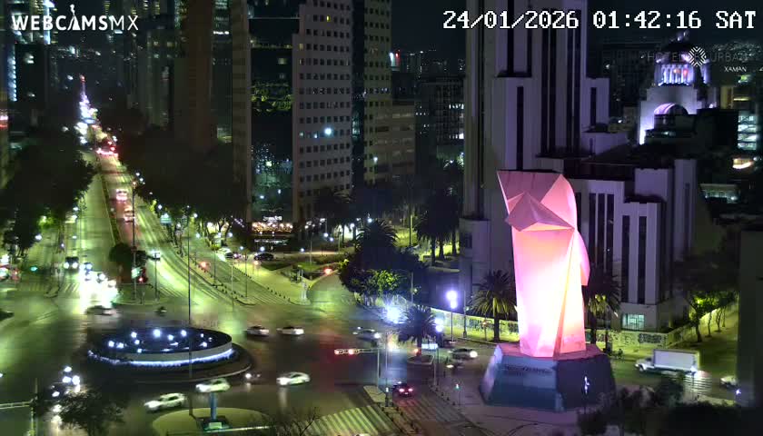 Ciudad de Mexico ,Avenida Paseo de la Reforma Avenue & Torre Caballito (Little Horse Tower) Live Cam -  Cuauhtemoc, Ciudad de Mexico, Mexico