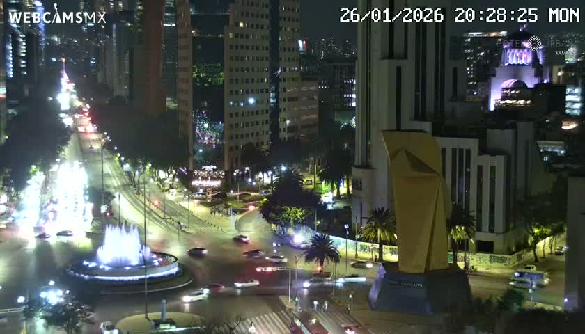 Ciudad de Mexico ,Avenida Paseo de la Reforma Avenue & Torre Caballito (Little Horse Tower) Live Cam -  Cuauhtemoc, Ciudad de Mexico, Mexico