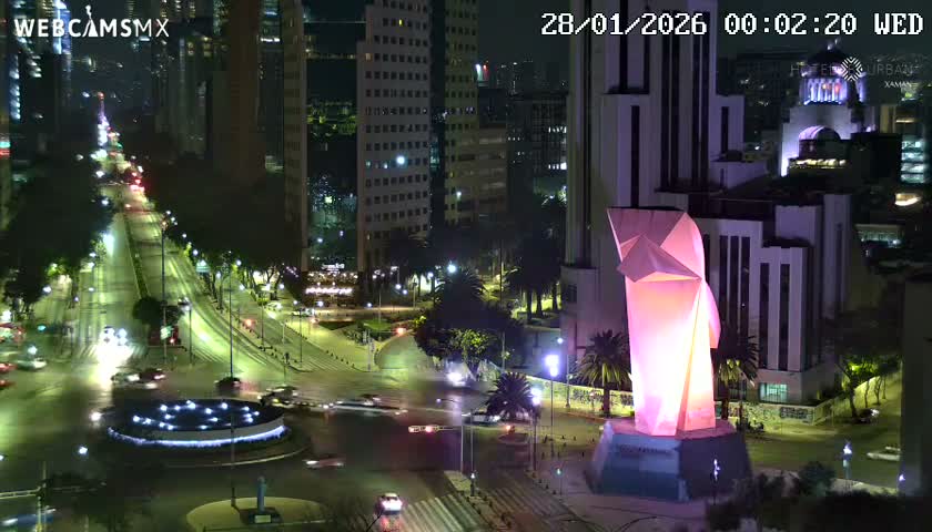 Ciudad de Mexico ,Avenida Paseo de la Reforma Avenue & Torre Caballito (Little Horse Tower) Live Cam -  Cuauhtemoc, Ciudad de Mexico, Mexico