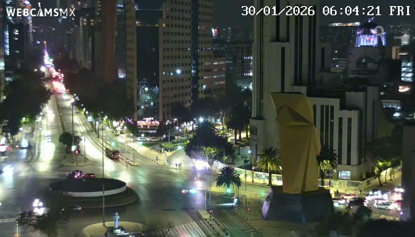 Ciudad de Mexico ,Avenida Paseo de la Reforma Avenue & Torre Caballito (Little Horse Tower) Live Cam -  Cuauhtemoc, Ciudad de Mexico, Mexico