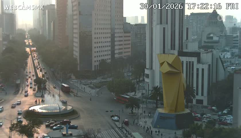 Ciudad de Mexico ,Avenida Paseo de la Reforma Avenue & Torre Caballito (Little Horse Tower) Live Cam -  Cuauhtemoc, Ciudad de Mexico, Mexico