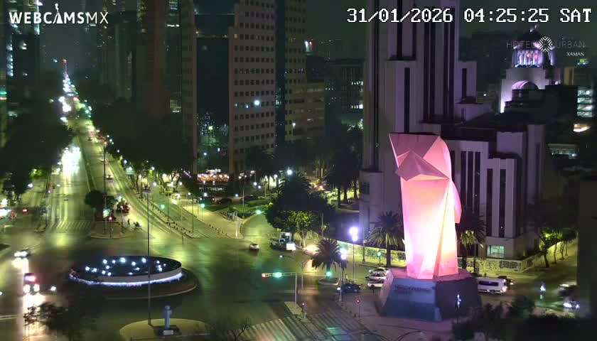 Ciudad de Mexico ,Avenida Paseo de la Reforma Avenue & Torre Caballito (Little Horse Tower) Live Cam -  Cuauhtemoc, Ciudad de Mexico, Mexico