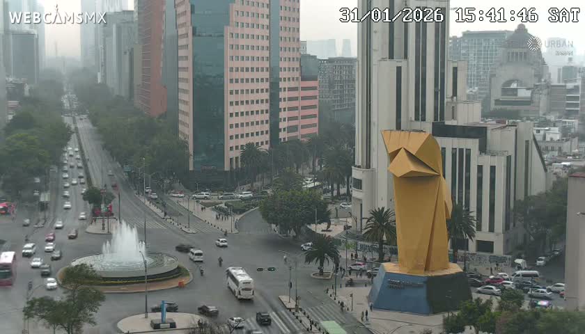 Ciudad de Mexico ,Avenida Paseo de la Reforma Avenue & Torre Caballito (Little Horse Tower) Live Cam -  Cuauhtemoc, Ciudad de Mexico, Mexico