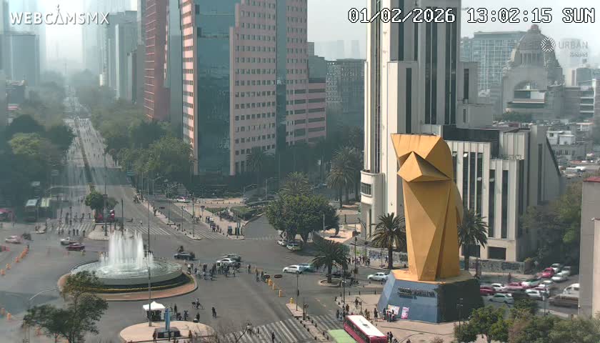 Ciudad de Mexico ,Avenida Paseo de la Reforma Avenue & Torre Caballito (Little Horse Tower) Live Cam -  Cuauhtemoc, Ciudad de Mexico, Mexico
