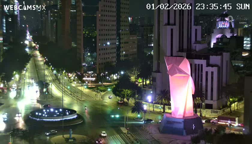 Ciudad de Mexico ,Avenida Paseo de la Reforma Avenue & Torre Caballito (Little Horse Tower) Live Cam -  Cuauhtemoc, Ciudad de Mexico, Mexico