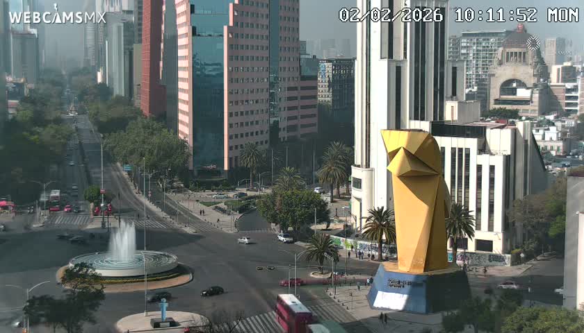 Ciudad de Mexico ,Avenida Paseo de la Reforma Avenue & Torre Caballito (Little Horse Tower) Live Cam -  Cuauhtemoc, Ciudad de Mexico, Mexico