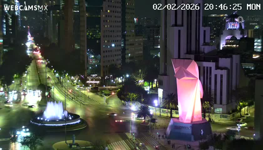 Ciudad de Mexico ,Avenida Paseo de la Reforma Avenue & Torre Caballito (Little Horse Tower) Live Cam -  Cuauhtemoc, Ciudad de Mexico, Mexico