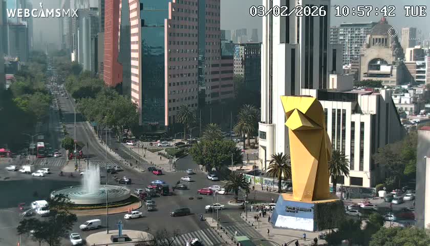 Ciudad de Mexico ,Avenida Paseo de la Reforma Avenue & Torre Caballito (Little Horse Tower) Live Cam -  Cuauhtemoc, Ciudad de Mexico, Mexico