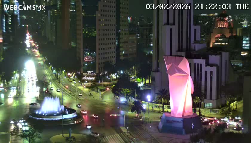 Ciudad de Mexico ,Avenida Paseo de la Reforma Avenue & Torre Caballito (Little Horse Tower) Live Cam -  Cuauhtemoc, Ciudad de Mexico, Mexico