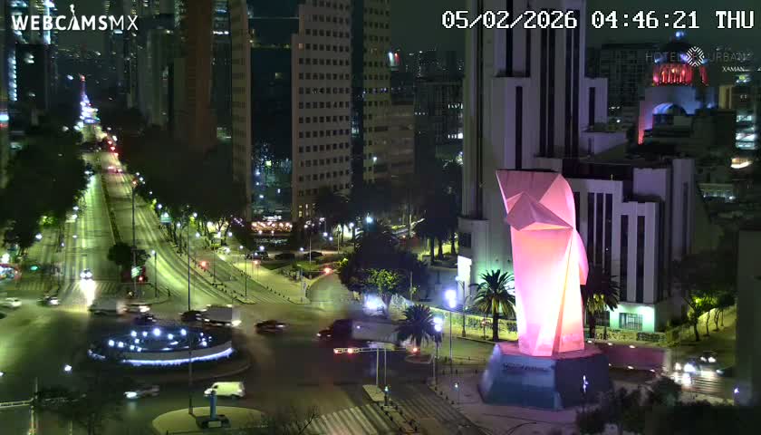 Ciudad de Mexico ,Avenida Paseo de la Reforma Avenue & Torre Caballito (Little Horse Tower) Live Cam -  Cuauhtemoc, Ciudad de Mexico, Mexico
