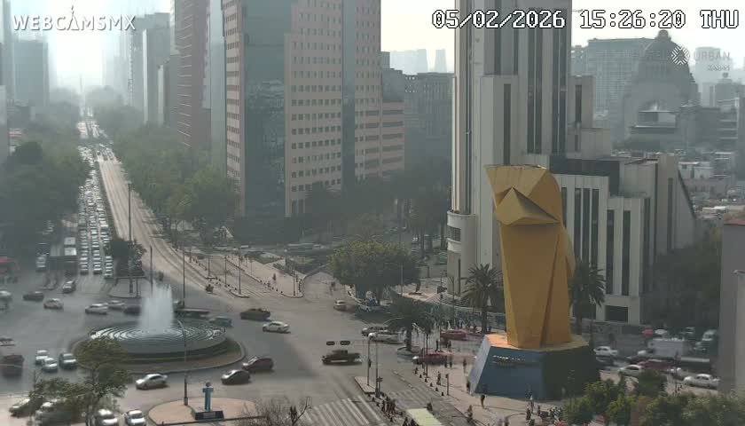 Ciudad de Mexico ,Avenida Paseo de la Reforma Avenue & Torre Caballito (Little Horse Tower) Live Cam -  Cuauhtemoc, Ciudad de Mexico, Mexico