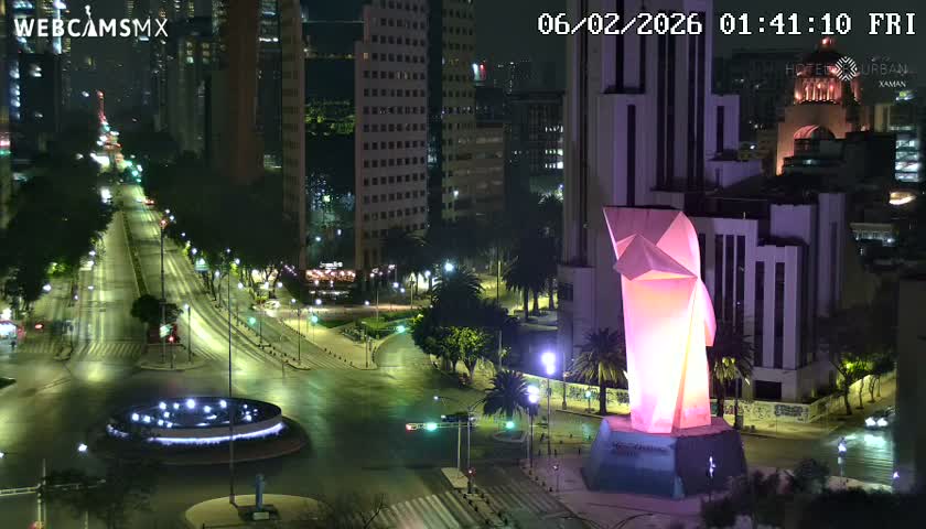 Ciudad de Mexico ,Avenida Paseo de la Reforma Avenue & Torre Caballito (Little Horse Tower) Live Cam -  Cuauhtemoc, Ciudad de Mexico, Mexico