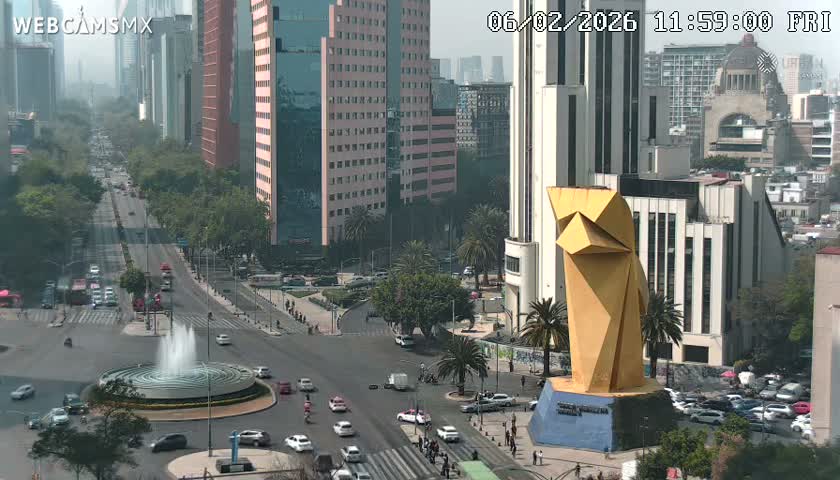 Ciudad de Mexico ,Avenida Paseo de la Reforma Avenue & Torre Caballito (Little Horse Tower) Live Cam -  Cuauhtemoc, Ciudad de Mexico, Mexico