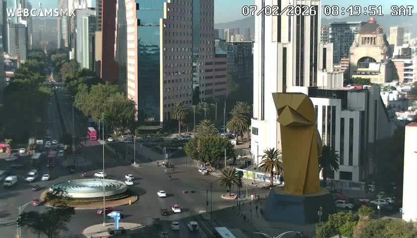 Ciudad de Mexico ,Avenida Paseo de la Reforma Avenue & Torre Caballito (Little Horse Tower) Live Cam -  Cuauhtemoc, Ciudad de Mexico, Mexico