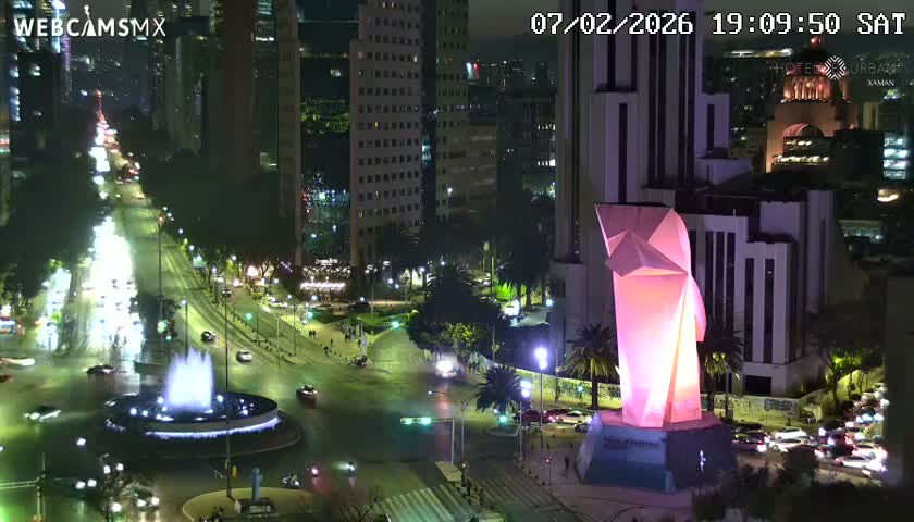 Ciudad de Mexico ,Avenida Paseo de la Reforma Avenue & Torre Caballito (Little Horse Tower) Live Cam -  Cuauhtemoc, Ciudad de Mexico, Mexico