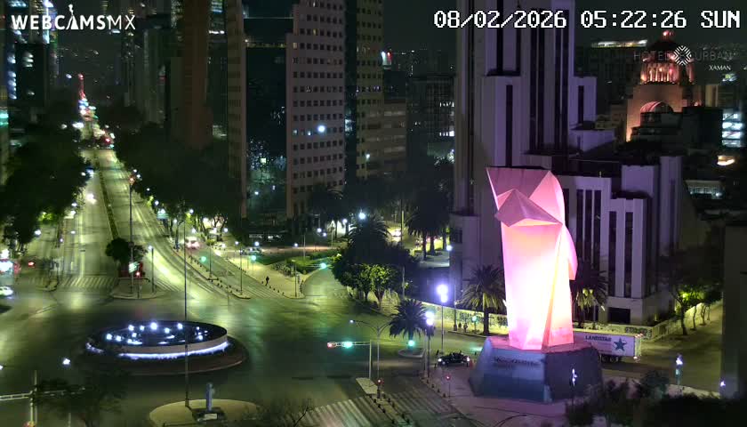 Ciudad de Mexico ,Avenida Paseo de la Reforma Avenue & Torre Caballito (Little Horse Tower) Live Cam -  Cuauhtemoc, Ciudad de Mexico, Mexico