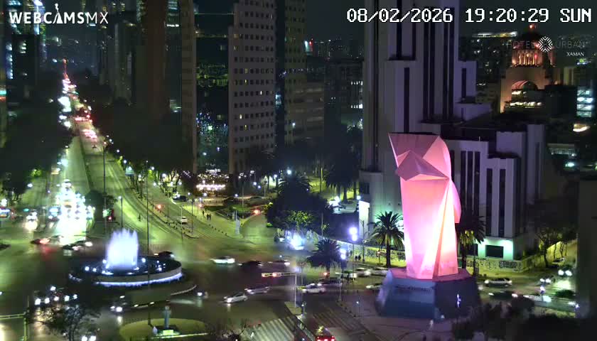 Ciudad de Mexico ,Avenida Paseo de la Reforma Avenue & Torre Caballito (Little Horse Tower) Live Cam -  Cuauhtemoc, Ciudad de Mexico, Mexico