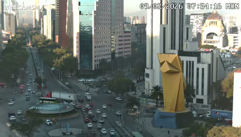 Ciudad de Mexico ,Avenida Paseo de la Reforma Avenue & Torre Caballito (Little Horse Tower) Live Cam -  Cuauhtemoc, Ciudad de Mexico, Mexico