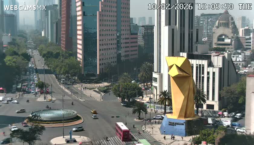 Ciudad de Mexico ,Avenida Paseo de la Reforma Avenue & Torre Caballito (Little Horse Tower) Live Cam -  Cuauhtemoc, Ciudad de Mexico, Mexico