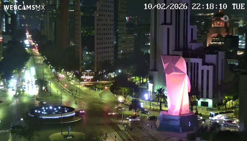 Ciudad de Mexico ,Avenida Paseo de la Reforma Avenue & Torre Caballito (Little Horse Tower) Live Cam -  Cuauhtemoc, Ciudad de Mexico, Mexico