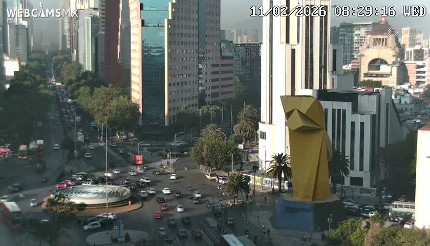 Ciudad de Mexico ,Avenida Paseo de la Reforma Avenue & Torre Caballito (Little Horse Tower) Live Cam -  Cuauhtemoc, Ciudad de Mexico, Mexico