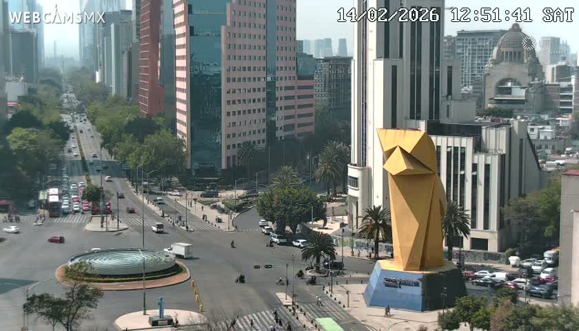 Ciudad de Mexico ,Avenida Paseo de la Reforma Avenue & Torre Caballito (Little Horse Tower) Live Cam -  Cuauhtemoc, Ciudad de Mexico, Mexico